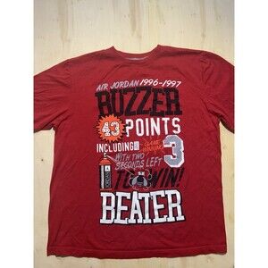 Jordan Michael Jordan Chicago Bulls Buzzer Beater 43 Points Men's T-Shirt L NBA